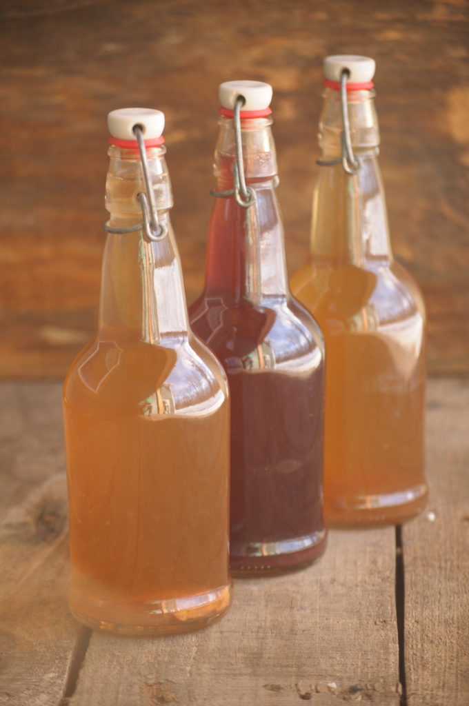 3 Daily Habits that Give You More Energy.  Three bottles of kombucha.