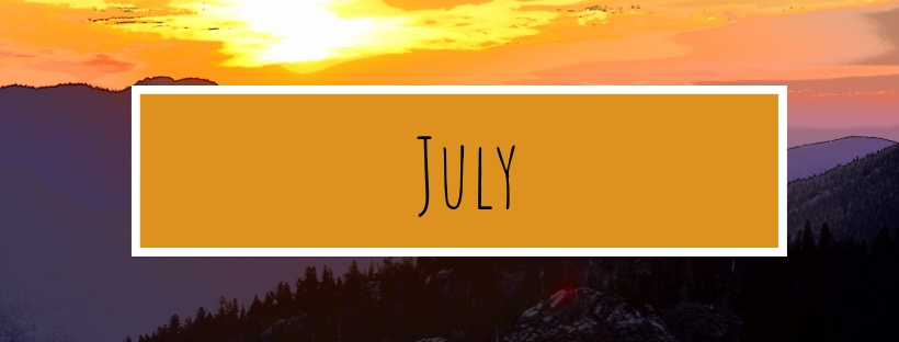 12 Monthly Steps to Better Health. July with sunset.