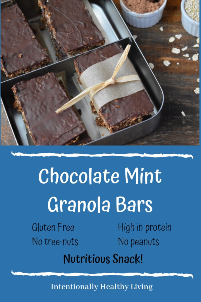 Gluten Free Chocolate Mint Granola Bars at Intentionally Healthy Living.
