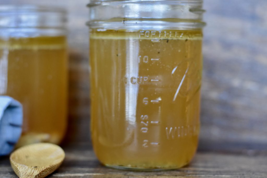 Ancient health tonic still powerful today; chicken broth in a jar.