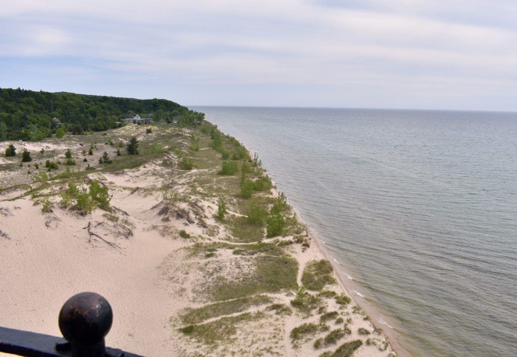 Explore Michigan Lighthouses & Sand Dunes. View from the top of the lighthouse.