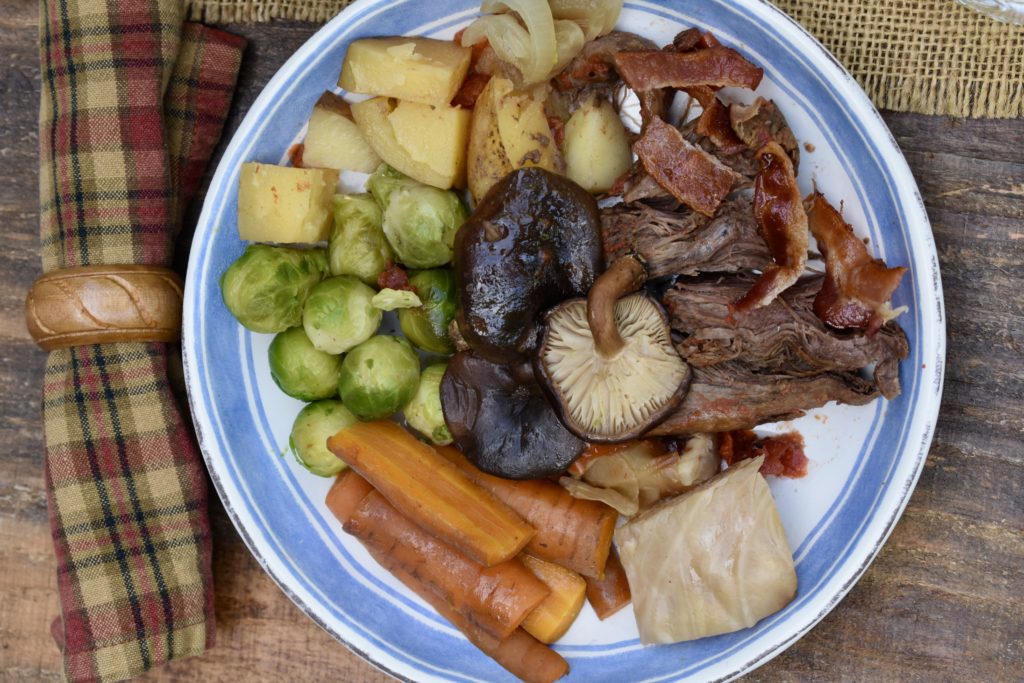 Natural Source of Iron for Anemia.  A plate of meat and vegetables.