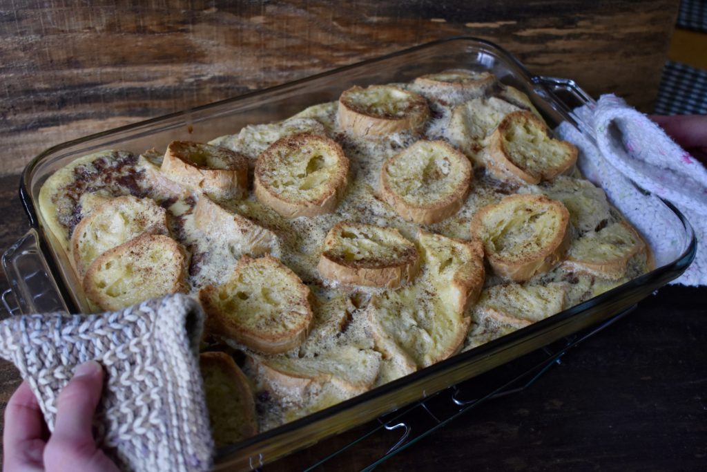 Cinnamon Baked French Toast - grain free & dairy free just removed from the oven.