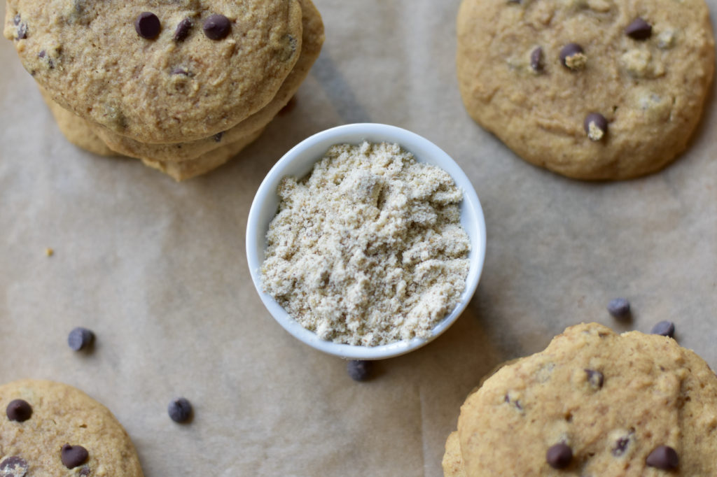 Tigernut flour is used in grain free soft chocolate chip cookies.