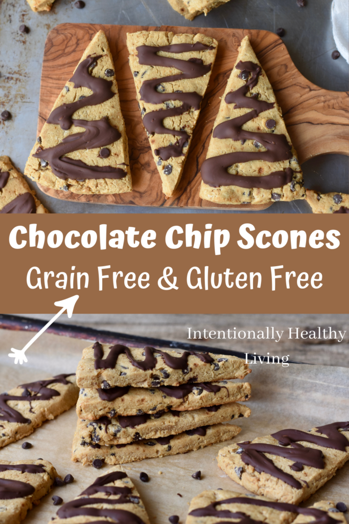 Grain free chocolate chip scones #healthyliving #glutenfree #grainfree #cleaneating #treenutfree #dairyfree #chocolate #paleo