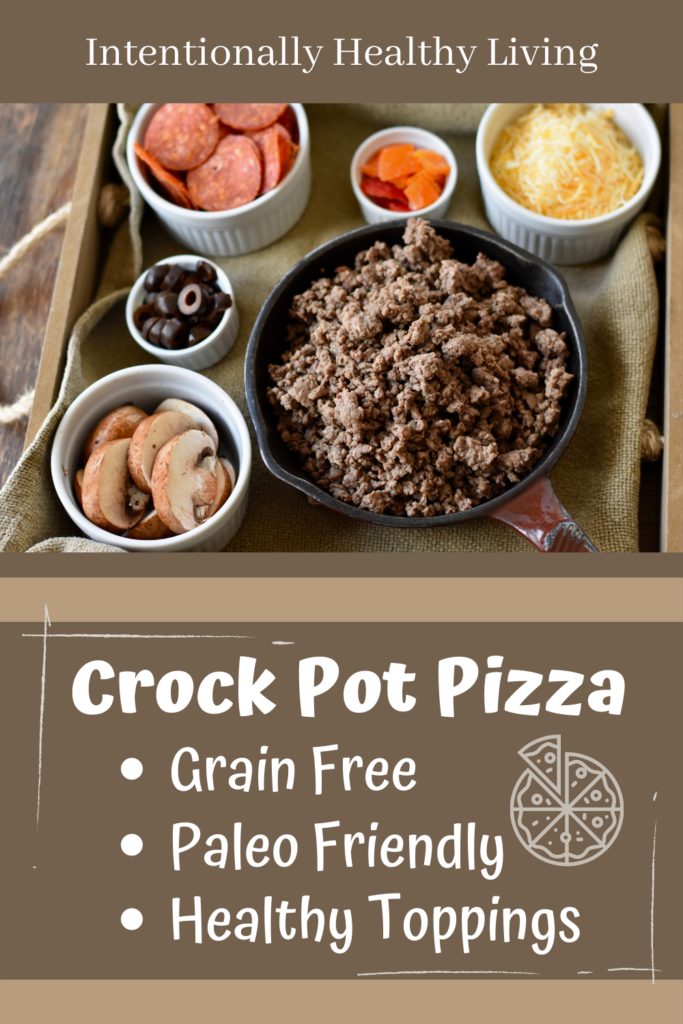 Crock Pot Grain Free Pizza #cleanliving #keto #paleo #grainfreepizza #glutenfree #dairyfree #slowcookermeals