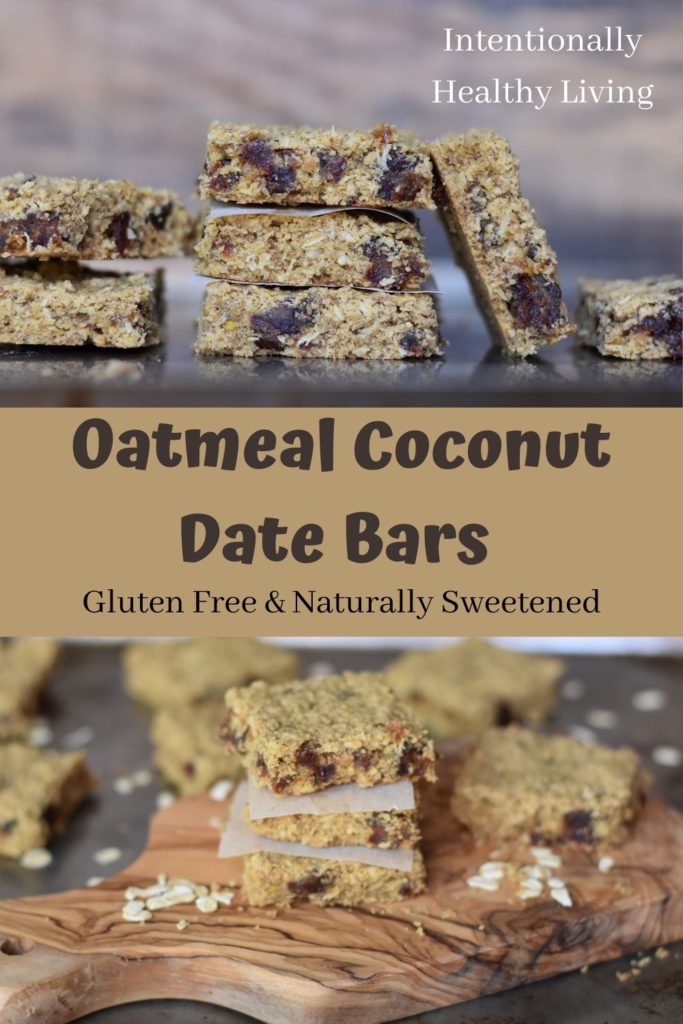 Oatmeal Coconut Date Bars #healthyliving #glutenfree #healthysnacks #kidsnacks #dates #lowerinflammation #naturallysweet