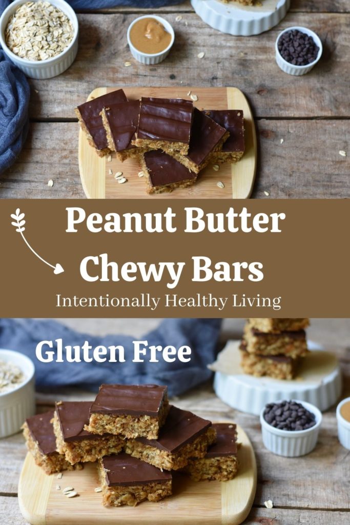 Gluten free peanut butter chewy bars. #healthyliving #cleaneating #glutenfreedesserts #holidayfood #peanutbutterandchocolate #healthykids #dairyfreedessert