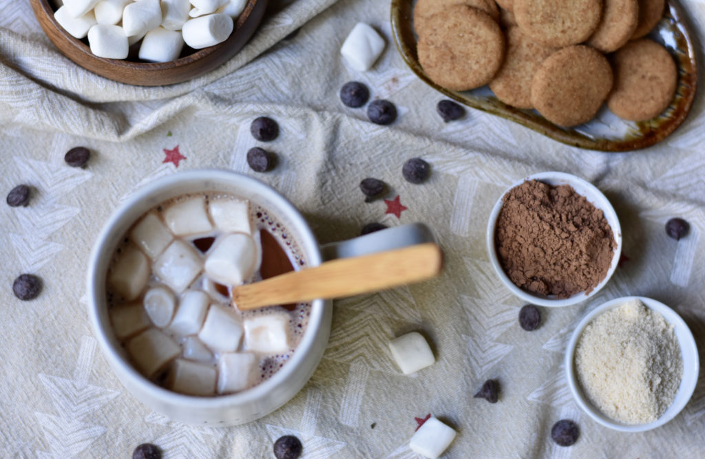 Naturally sweet hot cocoa with simple ingredients and natural marshmallows.