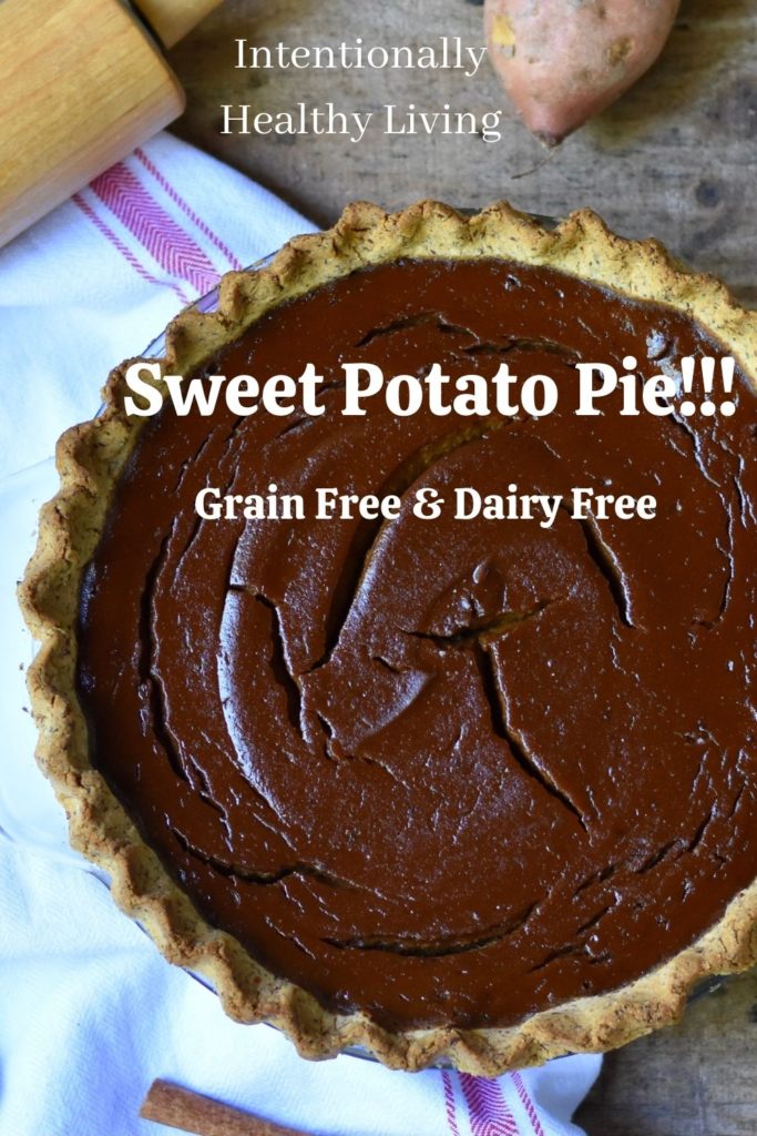 Sweet Potato Pie - Grain Free & Dairy Free #Thanksgiving #Christmas #glutenfree #holidaypie #naturallysweet #healthyliving #paleo #keto #cleaneating #treenutfree