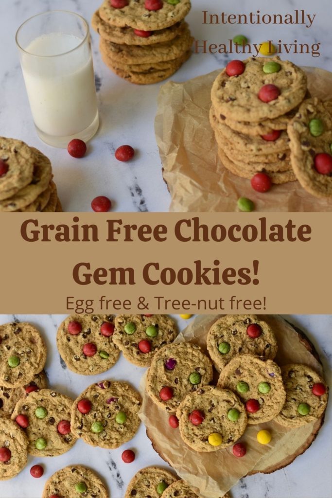 Grain Free Chocolate Gem Cookies #christmascookies #holidays #newyearseve #foodallergies #allergenfreedesserts #norefinedsugars #grainfree #glutenfree #dairyfree #cleaneating