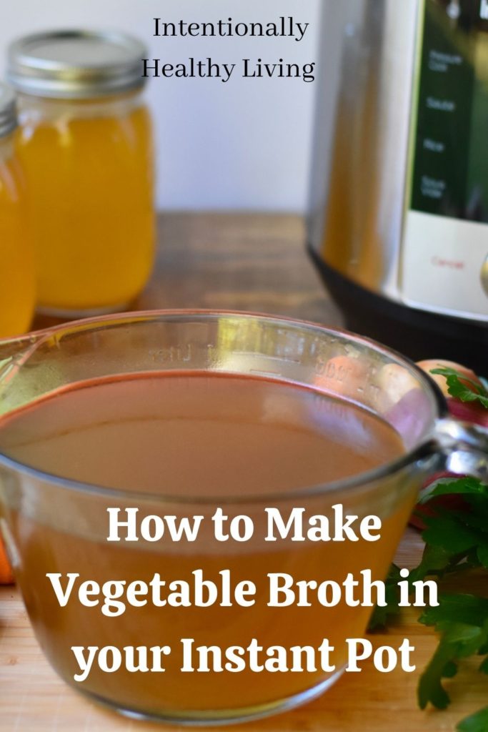 How to make vegetable broth in the Instant Pot. #healthyliving #stock #cleaneating #vegan #vegatrain #glutenfree #grainfree #nutreintdense