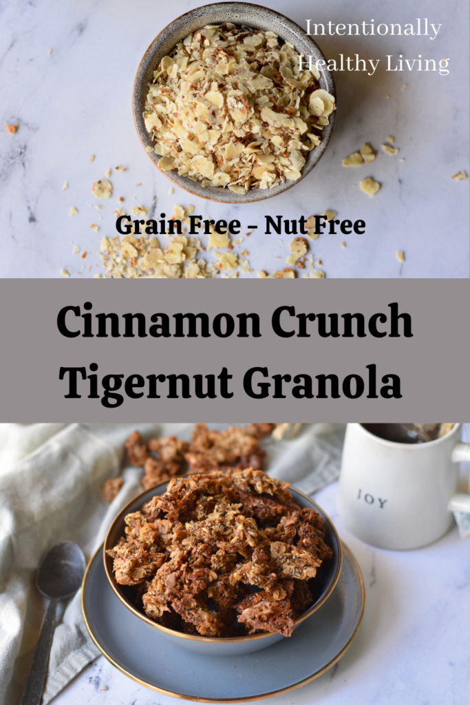 Cinnamon Crunch Tigernut Granola #grainfree #glutenfreebreakfast #foodallergies #paleo #keto #nutfree #cleaneating #healthyliving #naturalsweet